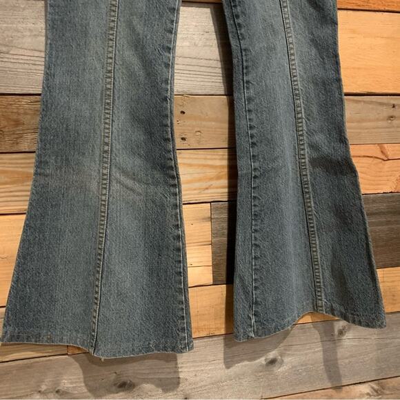 VINTAGE Y2K Frankie B Retro Flare Low-Rise Center Seam Jeans Dark Wash Size 4 - Picture 4 of 11